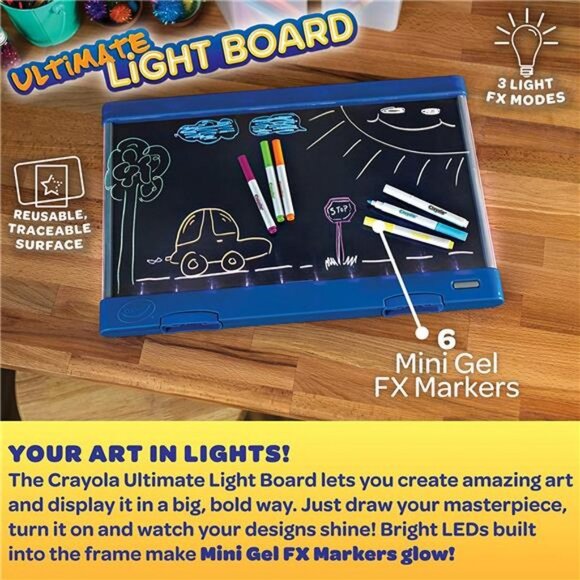 Crayola Ultimate Light Board Blue, Drawing Tablet, For Kids, Ages 6, 7, 8, 9 - Picture 4 of 7